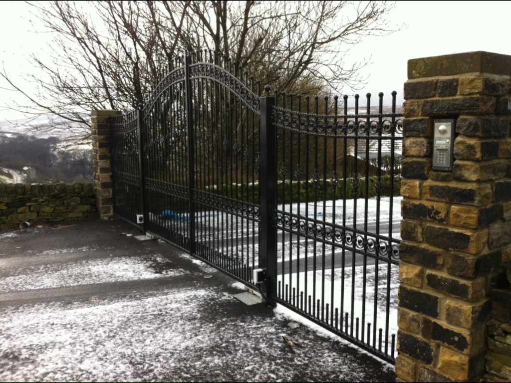 wrought iron gate with GSM intercom
