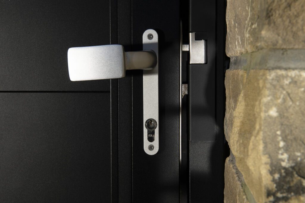 Secure lock fitted on Aluminium Pedestrian Gate